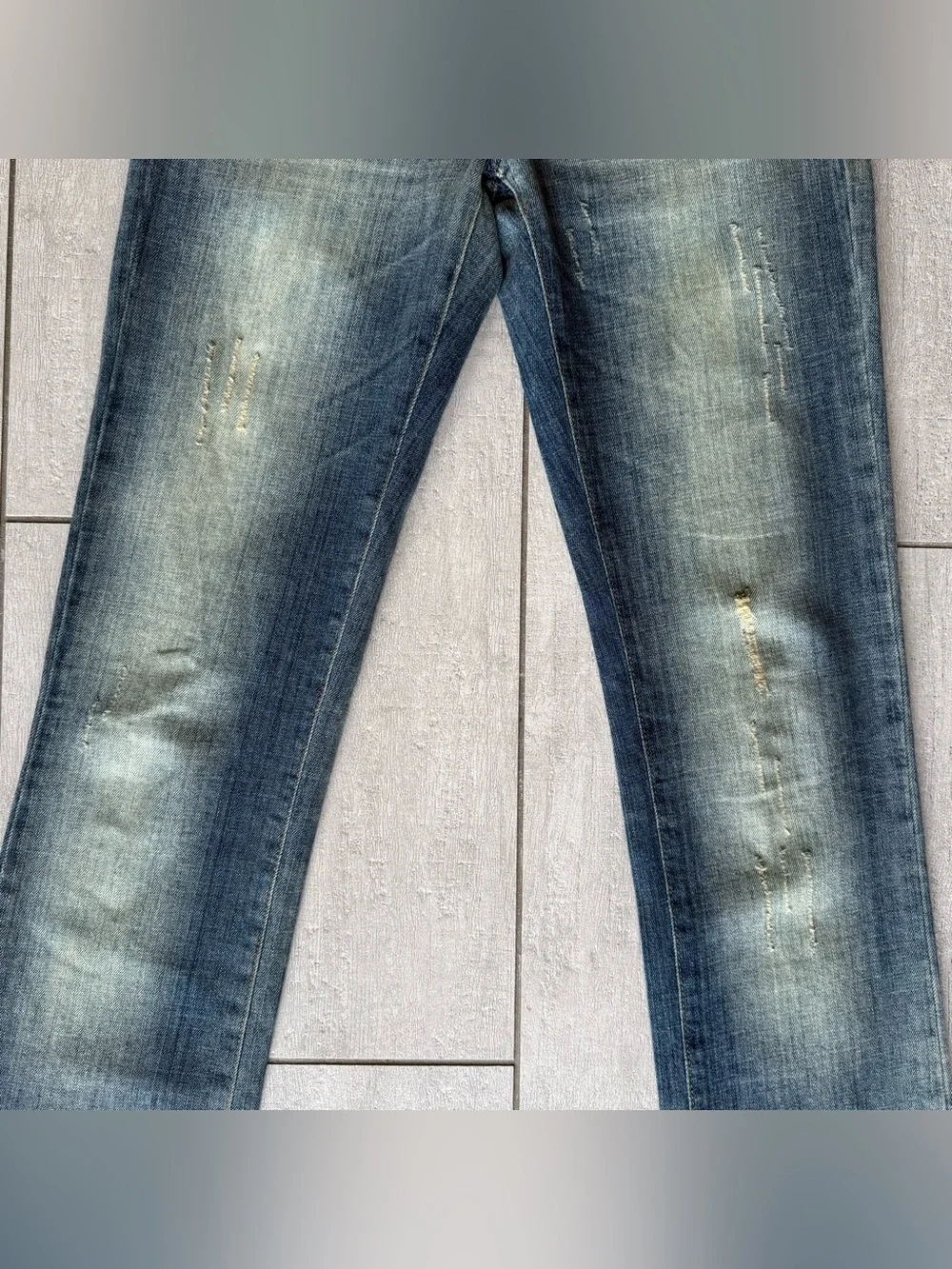 Just Cavalli Womens Lace Trim Straight Fit Jeans 26/40 Light Wash Denim Italy